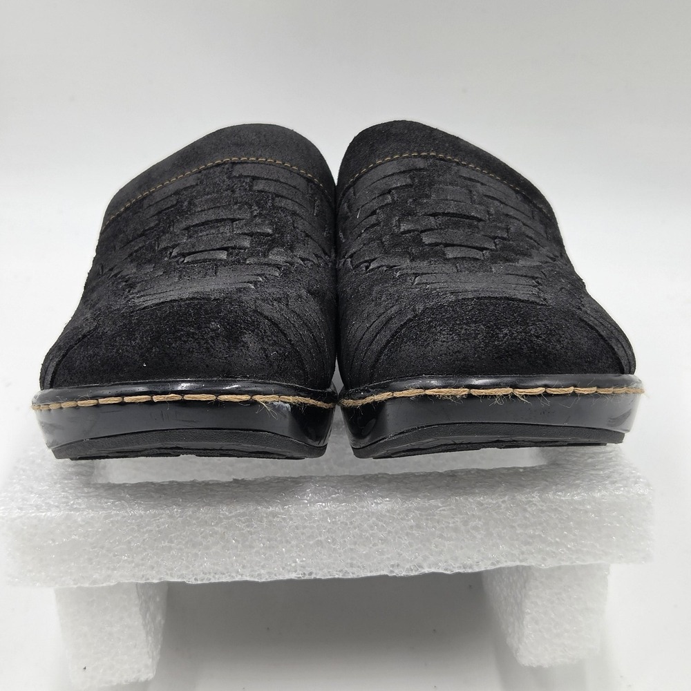 Born Shoes Womens Size 8 Black Suede Leather Clog Slip On Comfort Studded Mules - Picture 5 of 11